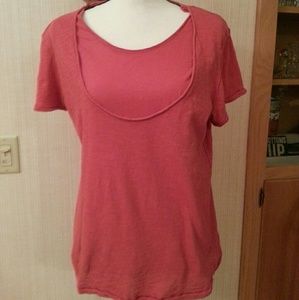 WE THE FREE Phoebe double layer t slub Large Pink